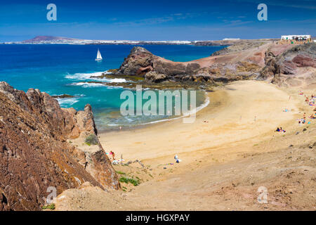 Plage. Los Ajaches Monument Naturel. Lanzarote. L'océan Atlantique. Îles Canaries. L'Espagne. Banque D'Images