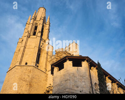 La Cathédrale San Feliu de Gérone, Catalogne, Espagne Banque D'Images