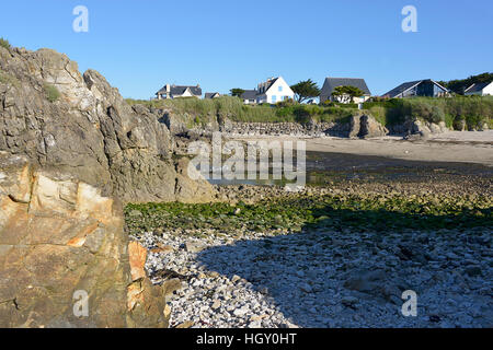 Rocky Côte sauvage en français) de Le Pouliguen en région Pays de la Loire dans l'ouest de la France Banque D'Images