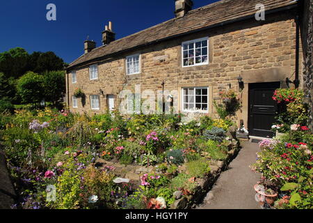 'Historique' dans cottages Peste Eyam, Derbyshire, ainsi appelé d'après le village a été frappé par la peste bubonique au 17e siècle, UK Banque D'Images