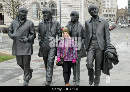 Les Beatles à Liverpool 1 statues Banque D'Images