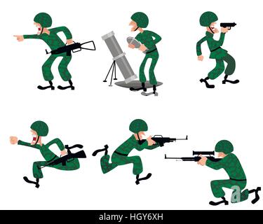 Vector illustration d'un homme militaire six Illustration de Vecteur