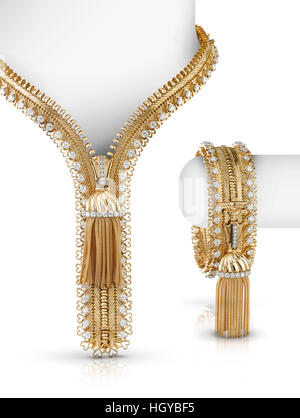 Collier et bracelet en or Banque D'Images