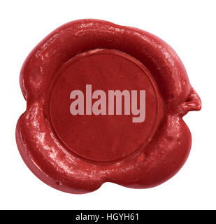 Sceau en cire isolé avec chemin de détourage inclus. Banque D'Images