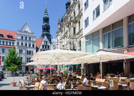 Zwickau : marché principal avec cathédrale St Mary, , Sachsen, Saxe, Allemagne Banque D'Images