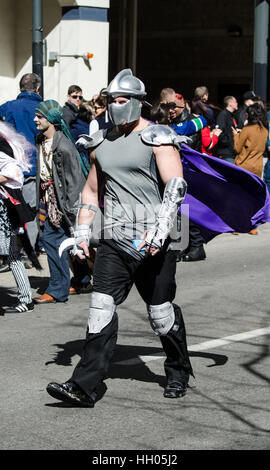 Calgary, Alberta, Canada - 17 Avril 2015 : Shredder au Calgary Comic un Entertainment Expo Défilé de merveilles Banque D'Images