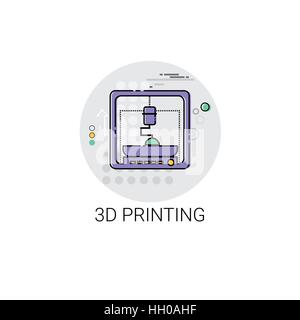 La technologie moderne de l'impression 3d'icône de l'appareil Illustration de Vecteur