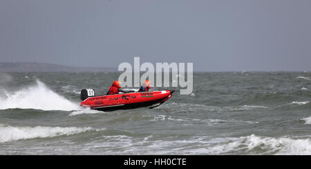 Zapcat RIB offshore racing circuit à Poole Sandbanks UK Banque D'Images