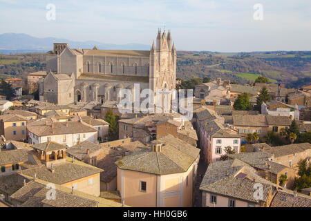 Dôme d'Orvieto vue aérienne. Banque D'Images