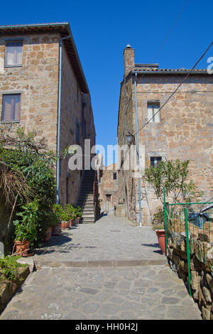 Civita di Bagnoregio allées (Viterbe, Italie). Banque D'Images