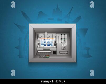 ATM - guichet automatique - concept de trésorerie Illustration de Vecteur