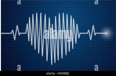 Sur l'affichage du rythme cardiaque Illustration de Vecteur