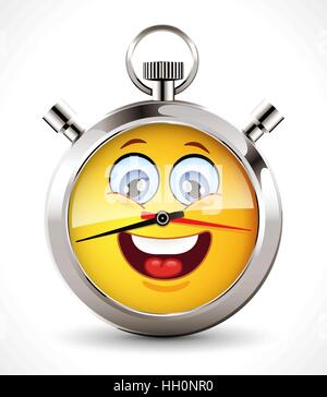 Chronomètre - Happy hour concept - smiley face Illustration de Vecteur