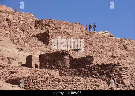 Ruines de Pukara de Quitor, près de San Pedro de Atacama, Norte Grande, Chili Banque D'Images