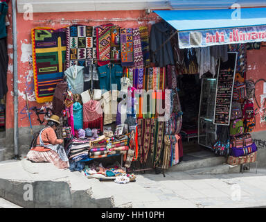 Vendeur de rue en Bolivie Banque D'Images