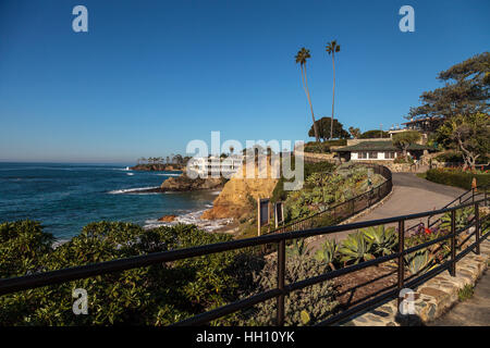 Heisler Park garden le long de la côte de Laguna Beach, Californie Banque D'Images