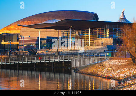 Assemblée nationale du Pays de Galles, le Senedd, la baie de Cardiff, Pays de Galles, Royaume-Uni Banque D'Images