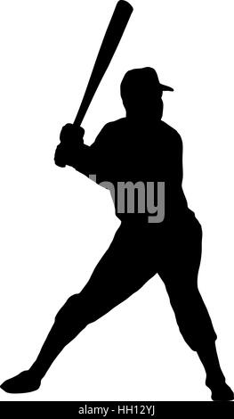 Silhouette d'un joueur de baseball isolated Illustration de Vecteur