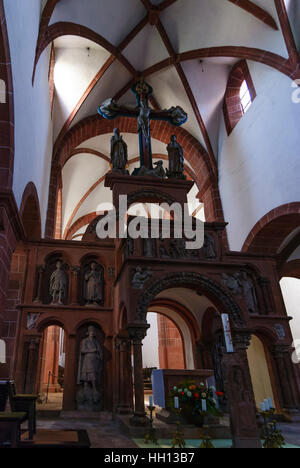 Wechselburg : église abbatiale ; chaire choir, écran , Sachsen, Saxe, Allemagne Banque D'Images