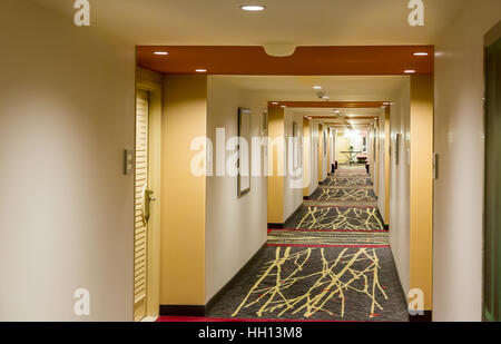 L'intérieur du corridor de l'hôtel. Banque D'Images