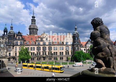 Dresde : vue depuis le château de Zwinger, , Sachsen, Saxe, Allemagne Banque D'Images