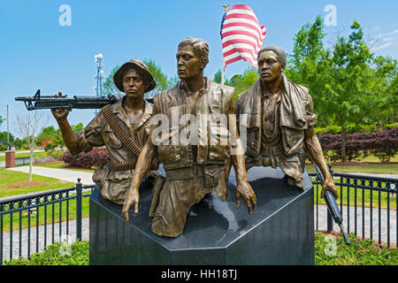 Floride, Apalachicola, Vietnam Veterans Memorial, les trois soldats statue Banque D'Images