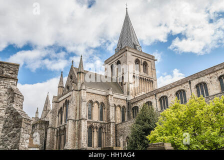 La Cathédrale de Rochester dans le sud-est de l'Angleterre. Banque D'Images