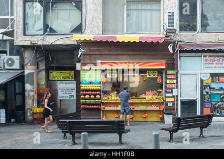 Blocage de jus de fruit, Tel Aviv, Israël Banque D'Images