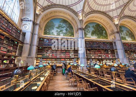 Paris France 14 Janvier 2017 : Célèbre Labrouste salle de cours dans la Bibliothèque Nationale de France rue Vivienne à Paris Banque D'Images