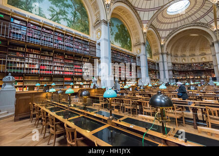 Paris France 14 Janvier 2017 : Célèbre Labrouste salle de cours dans la Bibliothèque Nationale de France Site Richelieu-Louvois rue Vivienne à Paris Banque D'Images