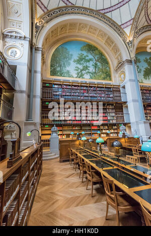 Paris France 14 Janvier 2017 : Célèbre Labrouste salle de cours dans la Bibliothèque Nationale de France Site Richelieu-Louvois rue Vivienne à Paris Banque D'Images