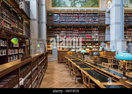 Paris France 14 Janvier 2017 : Célèbre Labrouste salle de cours dans la Bibliothèque Nationale de France Site Richelieu-Louvois rue Vivienne à Paris Banque D'Images