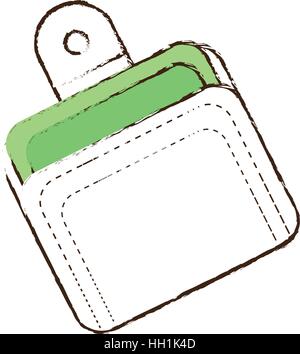 Sketch wallet argent comptant devise Illustration de Vecteur