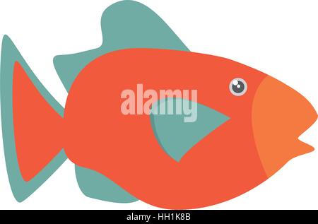 La vie de l'écosystème marin poisson orange Illustration de Vecteur