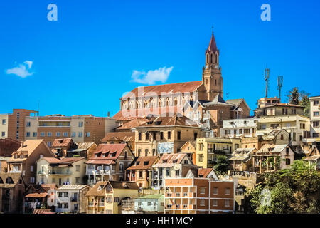 Homes d'Antananarivo, la capitale de l'île de Madagascar Banque D'Images