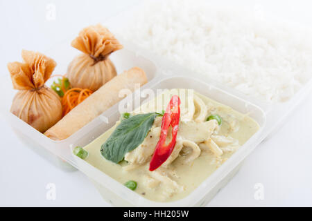 Curry vert Thaï à emporter, fort Banque D'Images