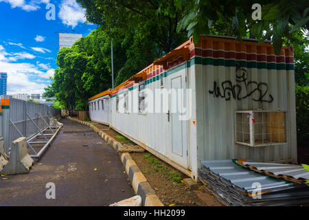 Clôture de zinc pour couvrir la zone de construction photo prise à Jakarta Indonésie Banque D'Images