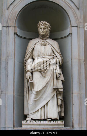 Statue de Giovanni Boccaccio à Florence, Italie Banque D'Images