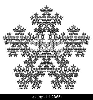 - Pentaflake Pentagone Sierpinski avec centre, fractal, vector, snowflake motif complexe Illustration de Vecteur