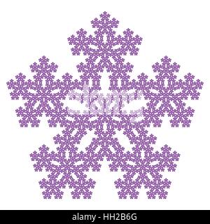 - Pentaflake Pentagone Sierpinski avec centre, fractal, vector, snowflake motif complexe Illustration de Vecteur