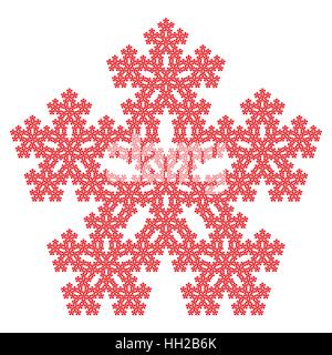 - Pentaflake Pentagone Sierpinski avec centre, fractal, vector, snowflake motif complexe Illustration de Vecteur