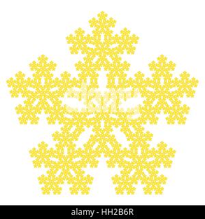 - Pentaflake Pentagone Sierpinski avec centre, fractal, vector, snowflake motif complexe Illustration de Vecteur