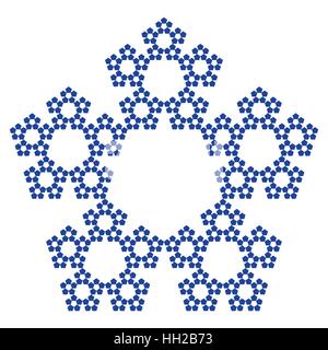 Pentagone Sierpinski - sans le centre, fractal, vector, snowflake motif complexe Illustration de Vecteur