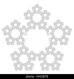 Pentagone Sierpinski - sans le centre, fractal, vector, snowflake motif complexe Illustration de Vecteur