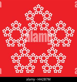 Pentagone Sierpinski - sans le centre, fractal, vector, snowflake motif complexe Illustration de Vecteur