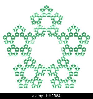 Pentagone Sierpinski - sans le centre, fractal, vector, snowflake motif complexe Illustration de Vecteur