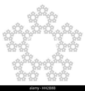 Pentagone Sierpinski - sans le centre, fractal, vector, snowflake motif complexe Illustration de Vecteur