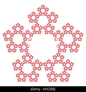 Pentagone Sierpinski - sans le centre, fractal, vector, snowflake motif complexe Illustration de Vecteur