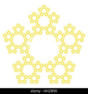 Pentagone Sierpinski - sans le centre, fractal, vector, snowflake motif complexe Illustration de Vecteur