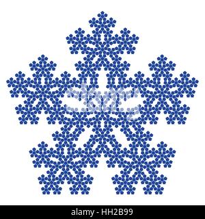 Pentagone Sierpinski - Cinquième Itération Pentaflake avec centre, fractal, vector, snowflake motif complexe Illustration de Vecteur